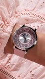 Guess Dahlia Analog Silver Dial Pink Leather Strap Watch for Women - GW0529L1 Buy Now By Guess