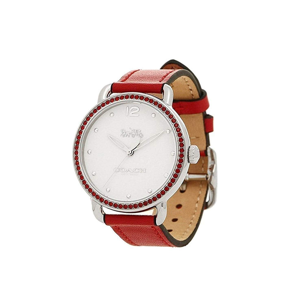 Coach Delancey White Dial Red Leather Strap Watch for Women - 14502878 Buy Now By Coach