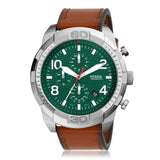 Fossil Bronson Chronograph Green Dial Brown Leather Strap Watch for Men - FS5738 Buy Now By Fossil
