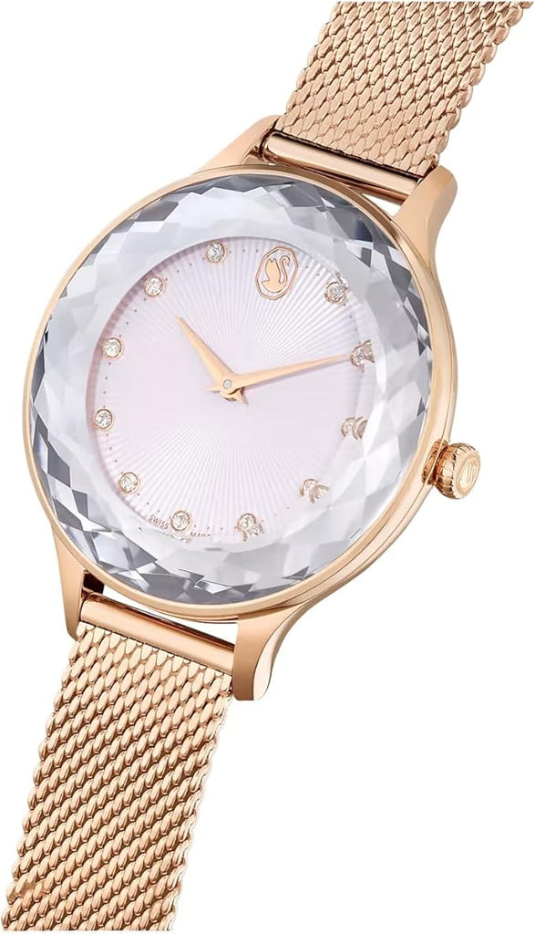 Swarovski Octea Nova Silver Dial Rose Gold Mesh Strap Watch for Women - 5650011 Buy Now By Swarovski