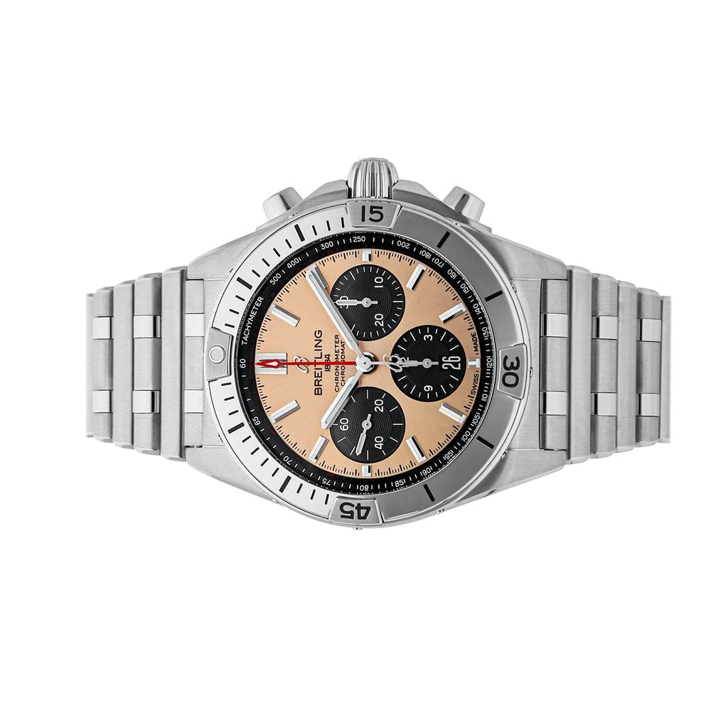 Breitling Chronomat B01 42 Brown Dial Silver Steel Strap Watch for Men - AB0134101K1A1 Buy Now By Breitling