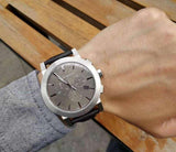 Burberry The City Smoke Dial Checked Brown Leather Strap Watch for Men - BU9358 Buy Now By Burberry