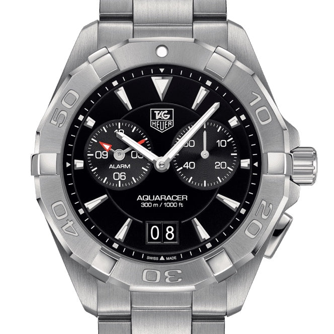 Tag Heuer Aquaracer Quartz Black Dial Silver Steel Strap Watch for Men - WAY111Z.BA0928 Buy Now By Tag Heuer