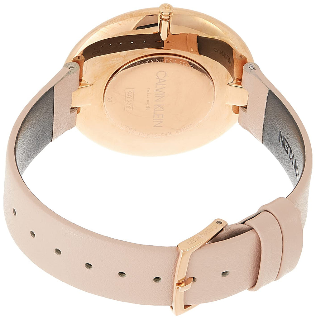 Calvin Klein Full Moon Silver Dial Pink Leather Stap Watch for Women - K8Y236Z6 Buy Now By Calvin Klein