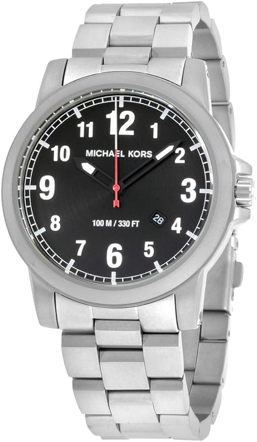 Michael Kors Paxton Analog Black Dial Silver Steel Strap Watch For Men - MK8500 Buy Now By Michael Kors