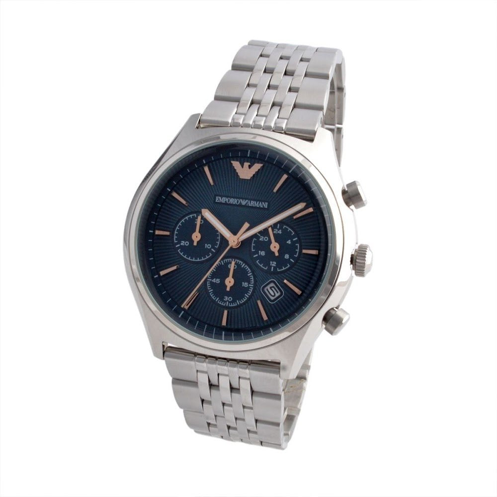 Emporio Armani Luigi Chronograph Quartz Blue Dial Silver Steel Strap Watch For Men - AR1974 Buy Now By Emporio Armani