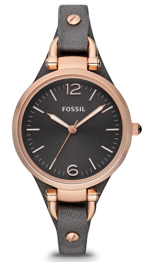 Fossil Georgia Smoke Grey Dial Grey Leather Strap Watch for Women - ES3077 Buy Now By Fossil