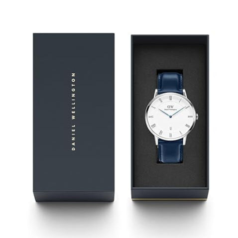 Daniel Wellington Dapper Somerset White Dial Blue Leather Strap Watch For Men - DW00100192 Buy Now By Daniel Wellington