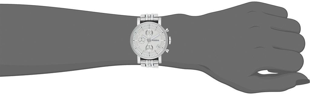 Fossil Boyfriend Chronograph Silver Dial Silver Steel Strap Watch for Women - ES2198 Buy Now By Fossil