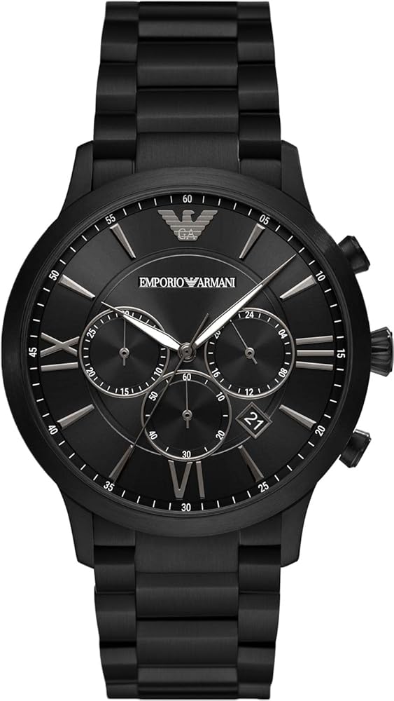 Emporio Armani Giovanni Chronograph Black Dial Black Steel Strap Watch For Men - AR11349 Buy Now By Emporio Armani