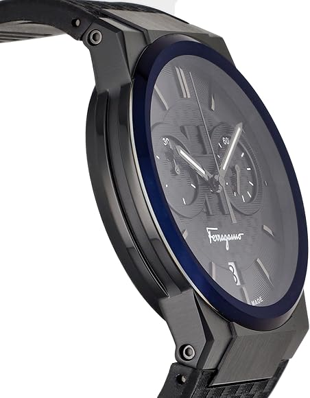 Salvatore Ferragamo Sapphire Chrono Black Dial Black Rubber Strap Watch for Men - SFME00621 Buy Now By Salvatore Ferragamo