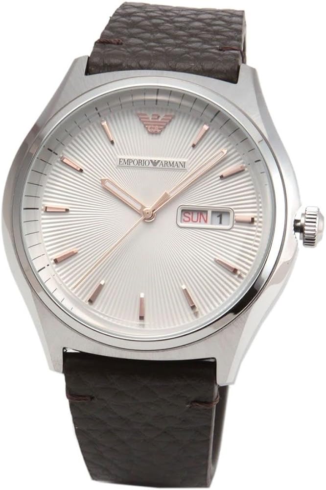 Emporio Armani Dress Quartz White Dial Brown Leather Strap Watch For Men - AR1999 Buy Now By Emporio Armani