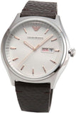 Emporio Armani Dress Quartz White Dial Brown Leather Strap Watch For Men - AR1999 Buy Now By Emporio Armani