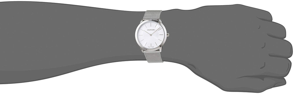 Calvin Klein Minimal White Dial Silver Mesh Bracelet Watch for Men - K3M22126 Buy Now By Calvin Klein