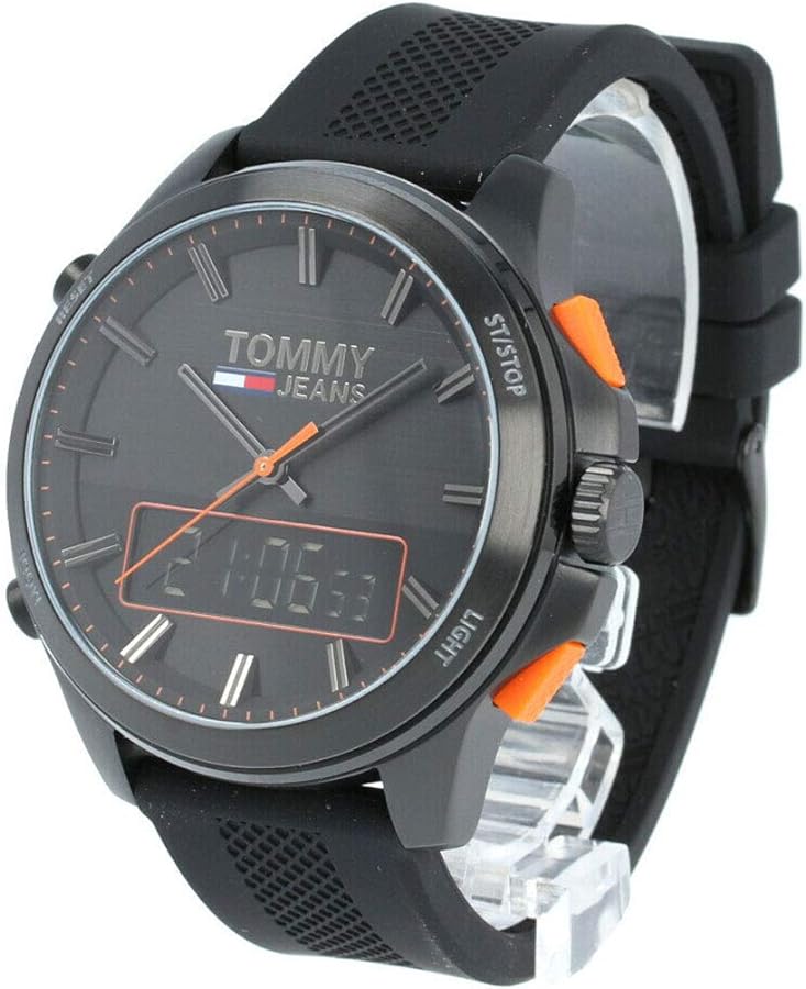 Tommy Hilfiger Jeans Analog Black Dial Black Silicone Strap Watch For Men - 1791763 Buy Now By Tommy Hilfiger