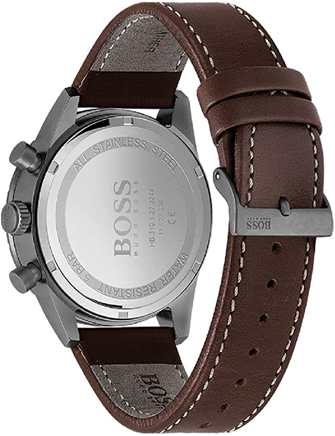 Hugo Boss Pilot Edition Blue Dial Brown Leather Strap Watch for Men - 1513852 Buy Now By Hugo Boss