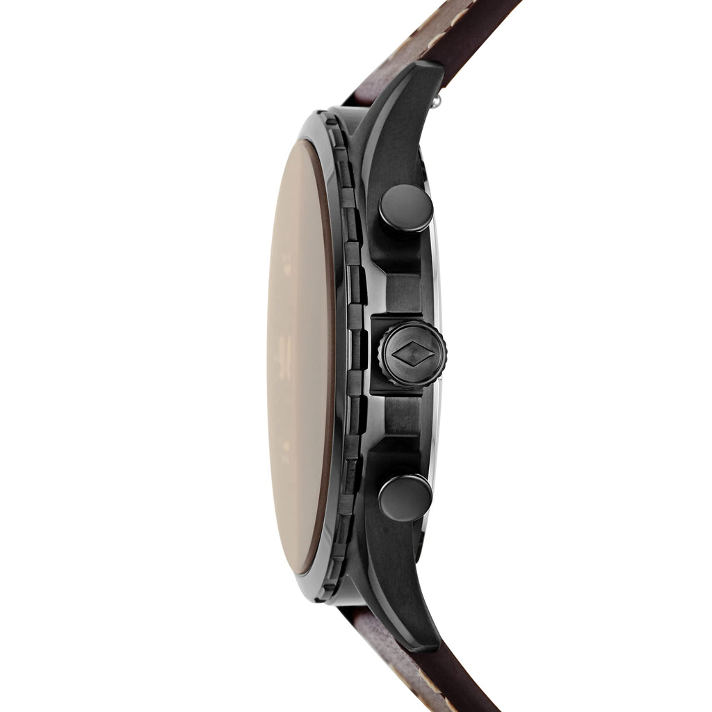 Fossil Forrester Chronograph Black Dial Brown Leather Strap Watch for Men - FS5608 Buy Now By Fossil