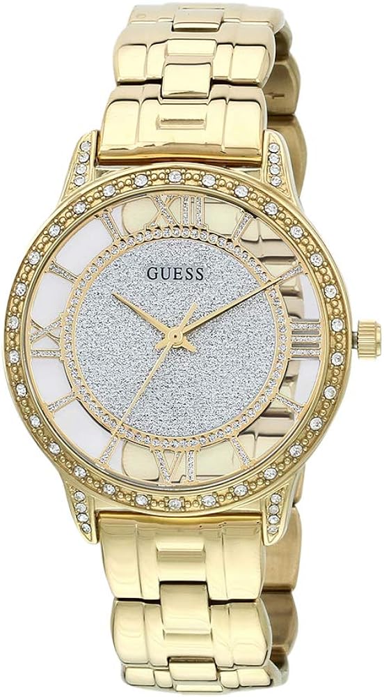 Guess Analog Diamonds Silver Dial Gold Steel Strap Watch For Women - W1013l2 Buy Now By Guess