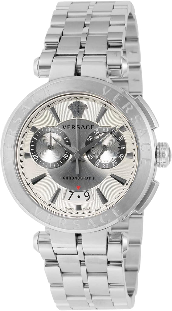 Versace Aion Chronograph White Dial Silver Steel Strap Watch for Men - VBR040017 Buy Now By Versace