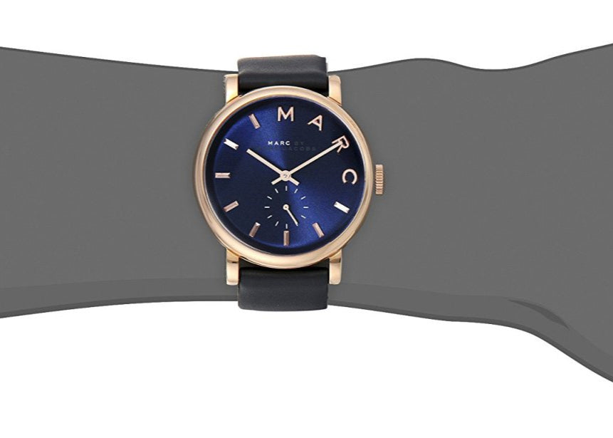 Marc Jacobs Baker Navy Blue Dial Navy Blue Leather Strap Watch for Women - MBM1329 Buy Now By Marc Jacobs