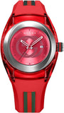 Gucci Sync Quartz Red Dial Red Rubber Strap Watch For Women - YA137303 Buy Now By Gucci