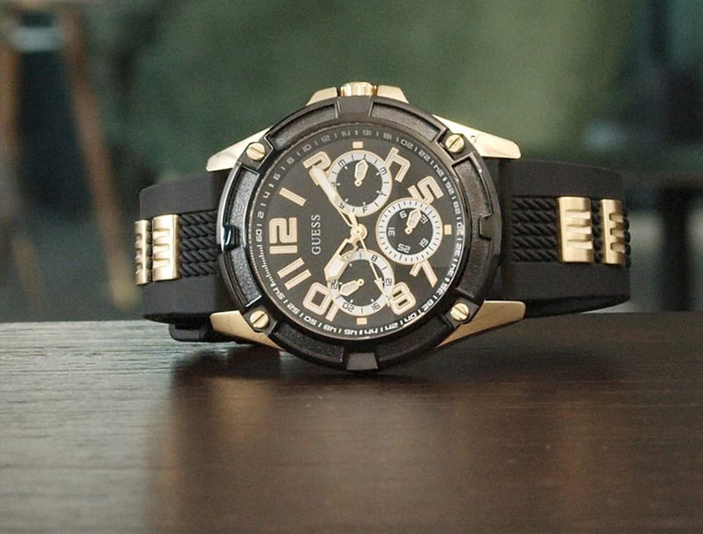 Guess Delta Black Dial Black Rubber Strap Watch for Men - GW0051G2 Buy Now By Guess