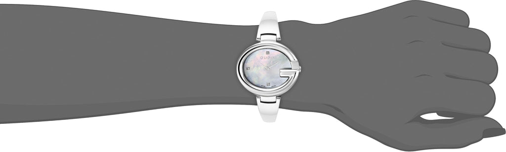 Gucci Guccissima Diamonds Mother of Pearl Dial Silver Steel Strap Watch For Women - YA134303 Buy Now By Gucci