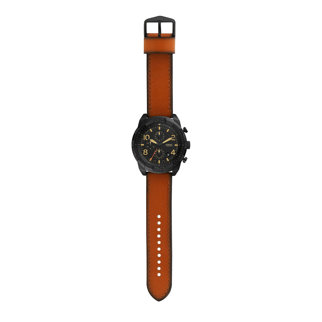 Fossil Bronson Black Dial Brown Leather Strap Watch for Men - FS5714 Buy Now By Fossil