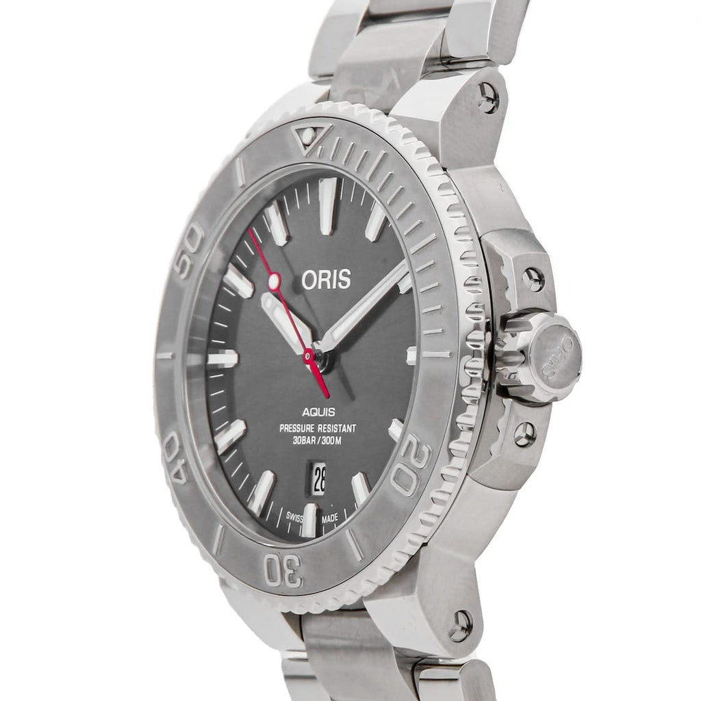 Oris Aquis Date Relief Grey Dial Silver Steel Strap Watch for Men - 0173377304153-0782405PEB Buy Now By Oris