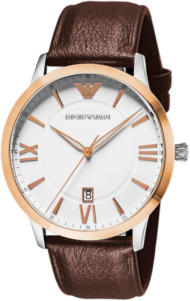 Emporio Armani Giovanni Quartz White Dial Brown Leather Strap Watch For Men - AR11211 Buy Now By Emporio Armani
