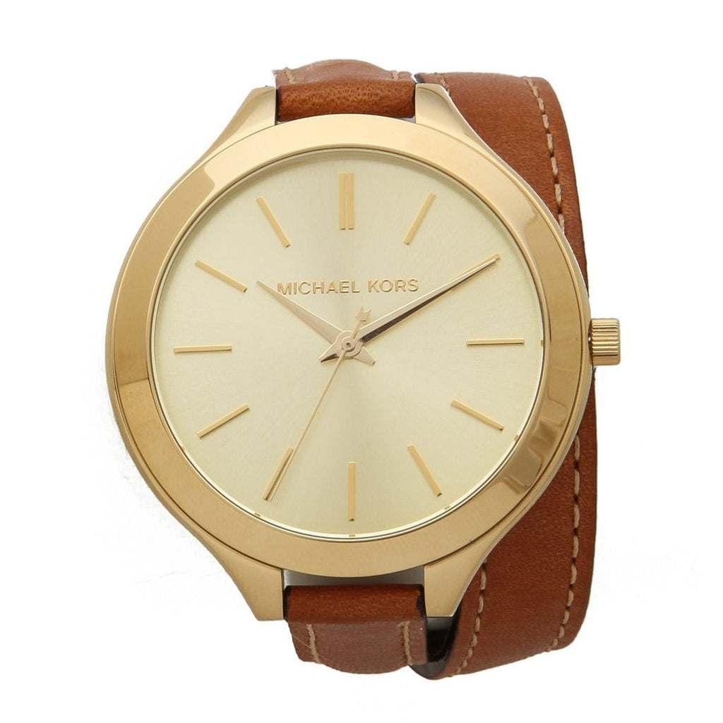 Michael Kors Runway Gold Dial Brown Leather Strap Watch For Women - MK2256 Buy Now By Michael Kors