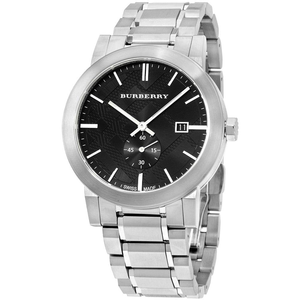 Burberry The City Black Dial Silver Steel Strap Watch for Men - BU9901 Buy Now By Burberry