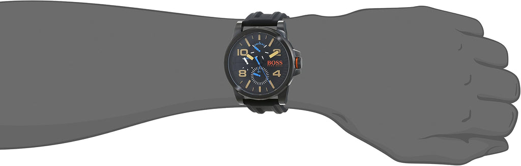 Hugo Boss Orange Detroit Analog Black Dial Black Silicone Strap Watch For Men - 1550011 Buy Now By Hugo Boss