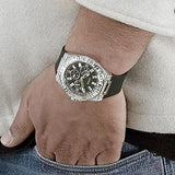 Guess Baguette Crystals Black Dial Black Silicone Strap Watch For Men - GW0208G1 Buy Now By Guess