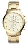 Fossil Townsman Chronograph White Dial Gold Steel Strap Watch for Men - FS5348 Buy Now By Fossil