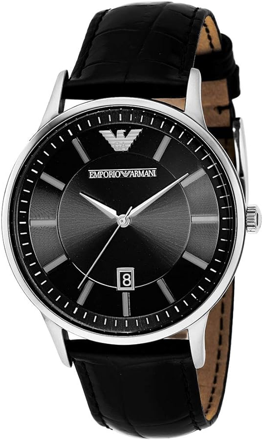 Emporio Armani Renato Analog Black Dial Black Leather Strap Watch For Men - AR11186 Buy Now By Emporio Armani