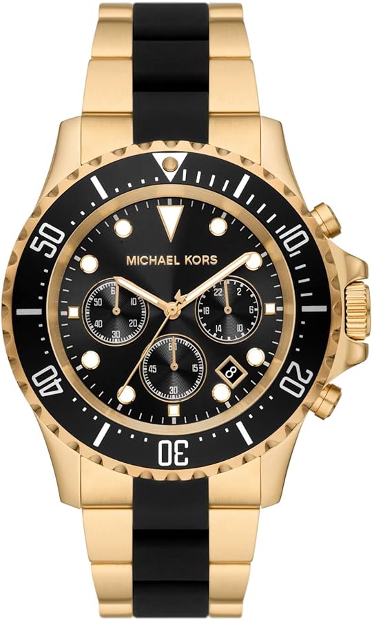 Michael Kors Everest Chronograph Black Dial Two Tone Steel Strap Watch For Men - MK8979 Buy Now By Michael Kors