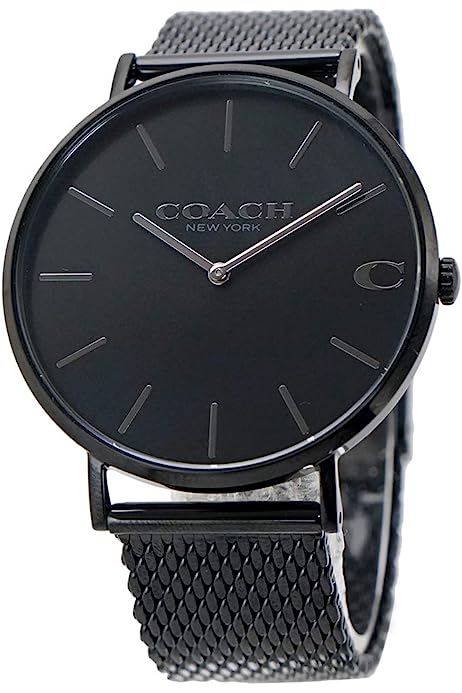 Coach Charles Black Dial Black Mesh Bracelet Watch for Men - 14602148 Buy Now By Coach
