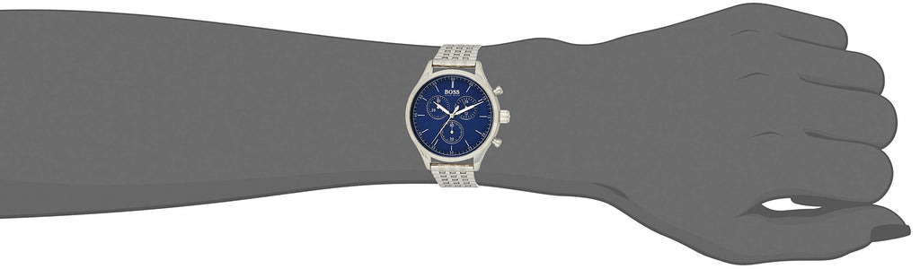 Hugo Boss Companion Blue Dial Silver Steel Strap Watch for Men - 1513653 Buy Now By Hugo Boss