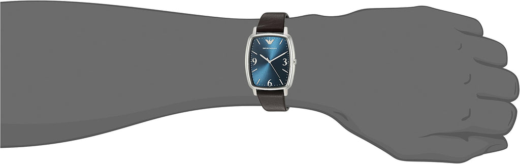 Emporio Armani Retro Quartz Blue Dial Black Leather Strap Watch For Men - AR2491 Buy Now By Emporio Armani