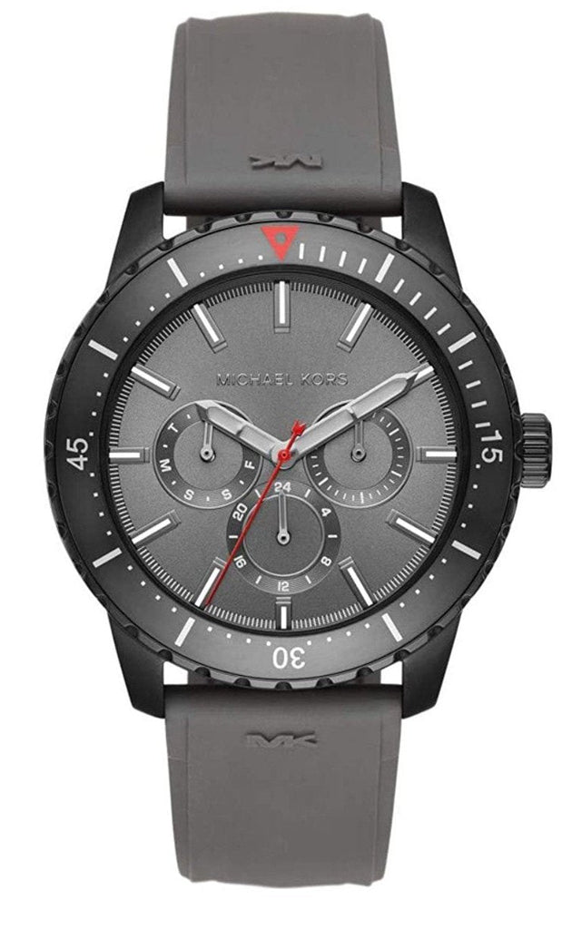 Michael Kors Cunningham Multifunction Grey Dial Grey Rubber Strap Watch For Men - MK7164 Buy Now By Michael Kors