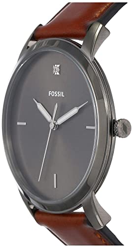 Fossil The Minimalist 3H Grey Dial Brown Leather Strap Watch for Men - FS5479 Buy Now By Fossil