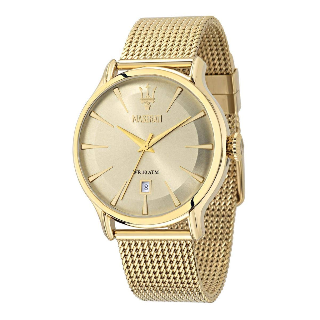 Maserati Epoca Golden Dial Golden Mesh Bracelet Watch For Men - R8853118003 Buy Now By Maserati