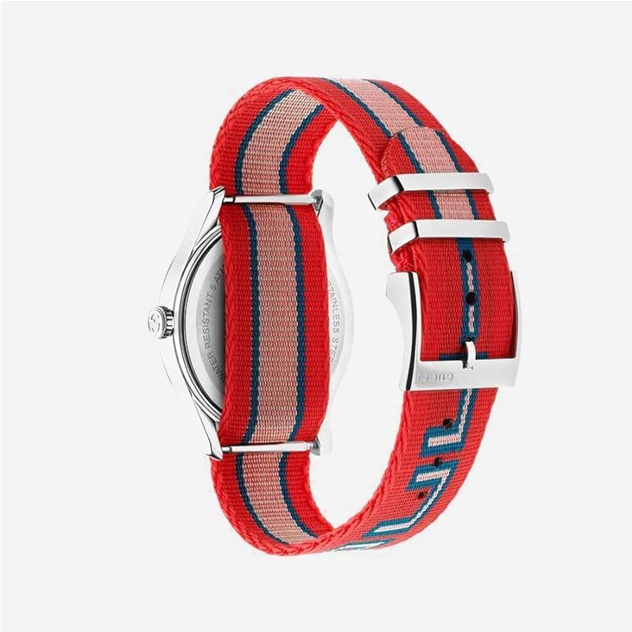 Gucci G Timeless Quartz Red Dial Two Tone NATO Strap Watch For Men - YA1264070 Buy Now By Gucci