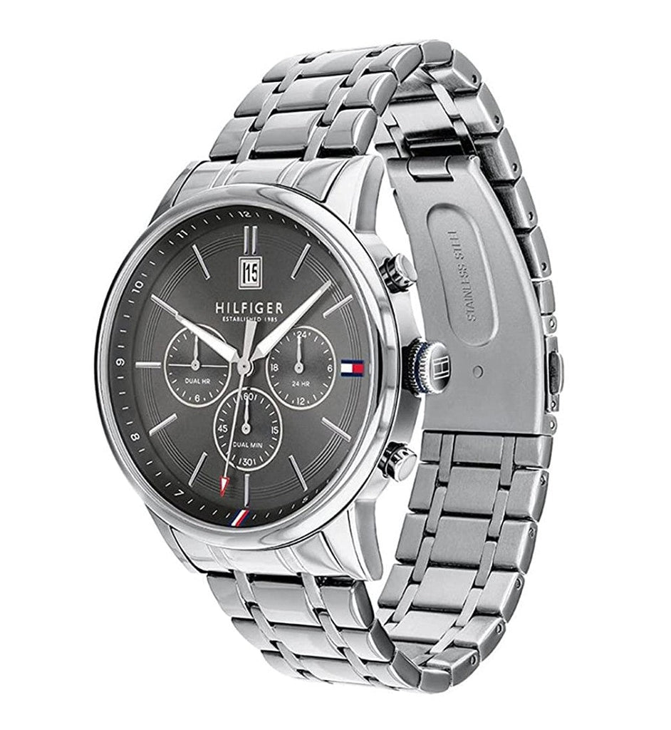 Tommy Hilfiger Kyle Chronograph Grey Dial Silver Steel Strap Watch for Men - 1791632 Buy Now By Tommy Hilfiger