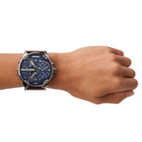 Diesel Mr Daddy Chronograph Blue Dial Brown Leather Strap Watch For Men - DZ7314 Buy Now By Diesel