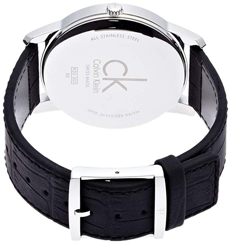 Calvin Klein City Quartz Black Dial Black Leather Strap Watch for Men - K2G2G1C3 Buy Now By Calvin Klein