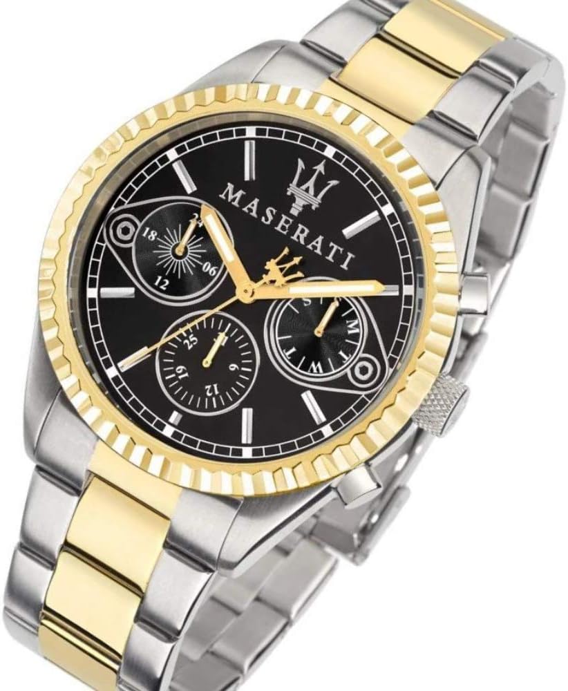 Maserati Competizione Chronograph Black Dial Two Tone Steel Strap Watch For Men - R8853100016 Buy Now By Maserati