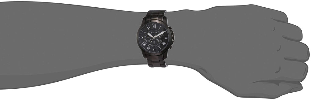 Fossil Grant Chronograph Black Dial Black Steel Strap Watch for Men - FS4832 Buy Now By Fossil
