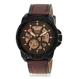 Fossil Bronson Automatic Skeleton Black Dial Brown Leather Strap Watch for Men - ME3219 Buy Now By Fossil